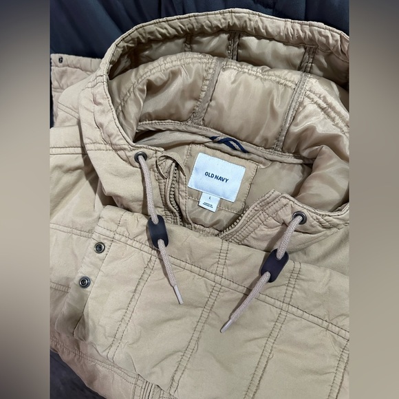 Old Navy Tan Hooded Puffer Jacket Men’s Large - Picture 9 of 9